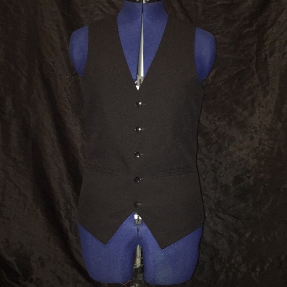 Black formal server waiter waitress work vest for country club high end dining - Picture 1 of 7